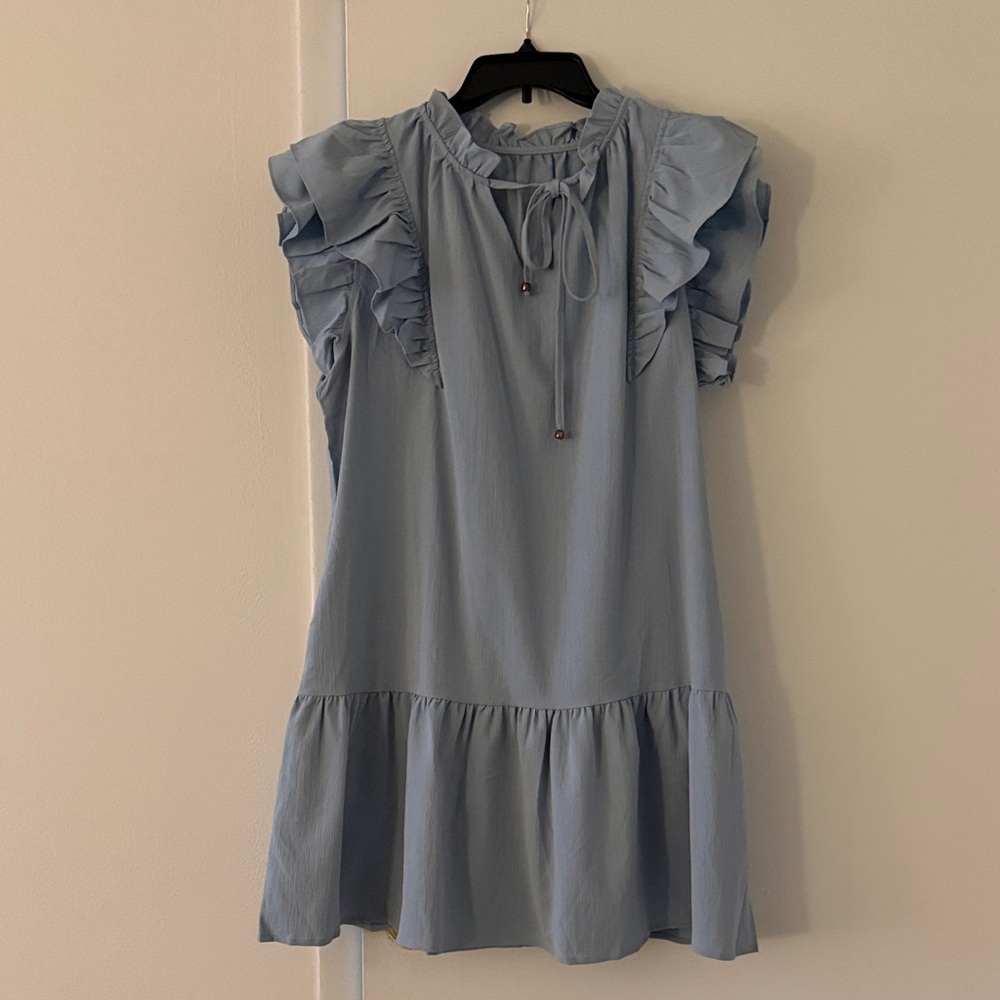 Ruffled Blue Dress